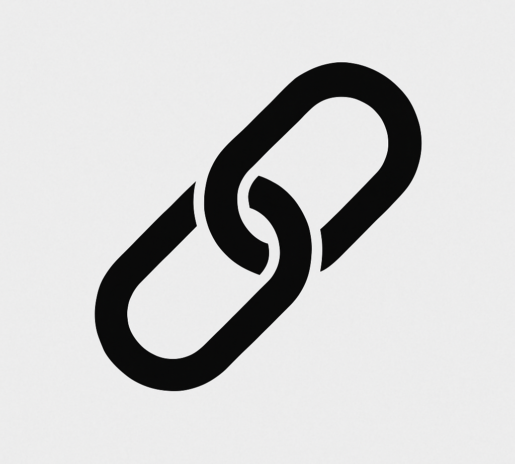 fotobox-link-icon Schwarze Darstellung eines miteinander verbundenen Links.
